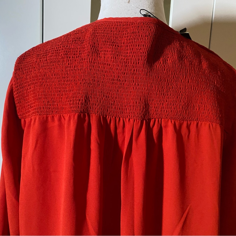 Red Ruched Blouse - Picture 5 of 6